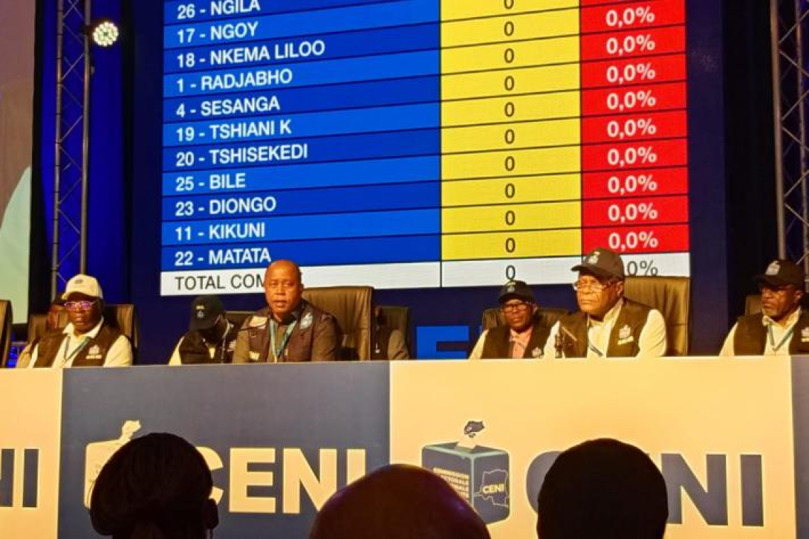 RDC : la CENI publie les tendances des résultats de l'élection présidentielle