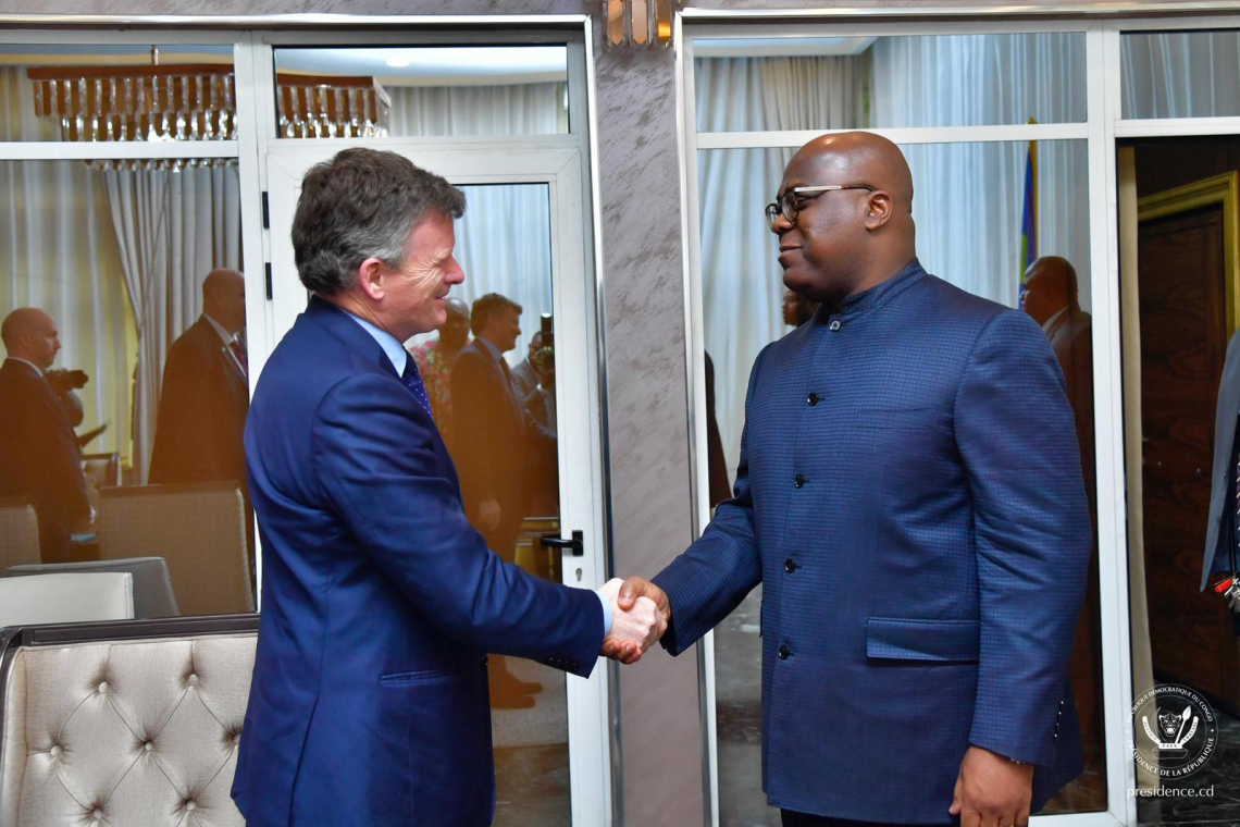 Le président Félix-Antoine Tshisekedi a reçu le ministre des Affaires étrangères britanniques pour parler de la guerre dans l’est de la RDC