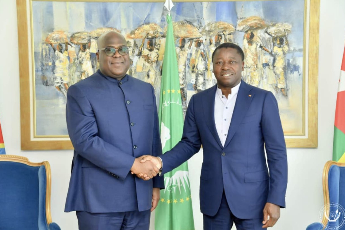 Félix Tshisekedi en visite chez Faure Gnassingbé, au Togo