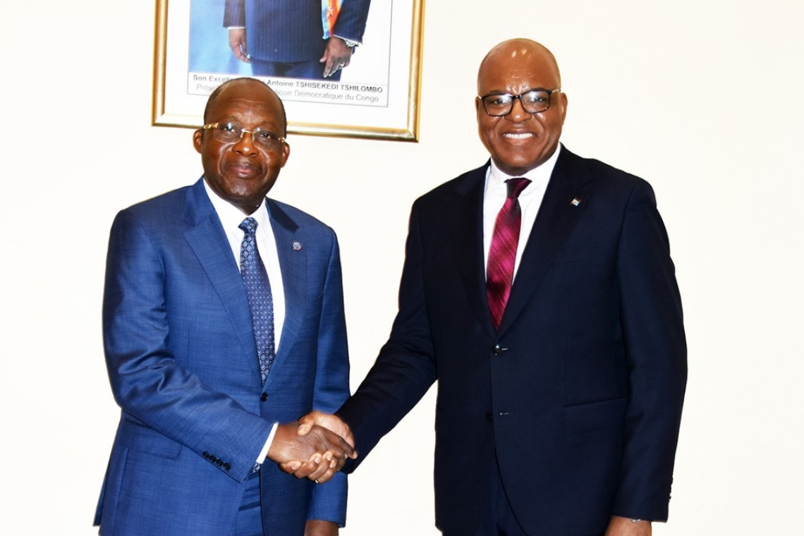 Christophe Lutundula visite le chantier de l'ambassade de la RDC à Paris