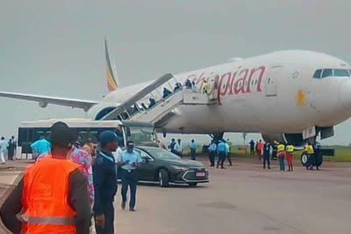 Un avion de la compagnie Ethiopian Airlines s'est embourbé  à l’aéroport de N’Djili. 