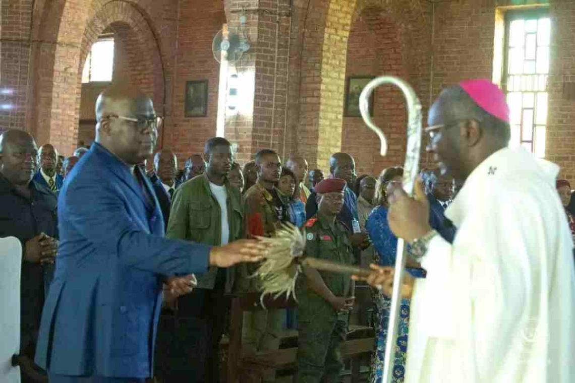 Le président de la République Félix Antoine Tshisekedi, a participé à la messe de nativité, à Kananga. 