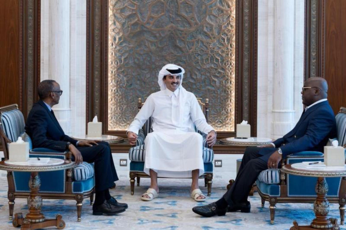 Le président de la République Félix Antoine Tshisekedi et Paul Kagame se sont rencontrés à Doha, ce mardi 18 mars, sous la médiation de l’émir du Qatar